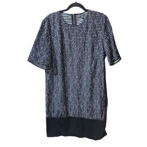 THE LIMITED White and Black Lace Overlay Shift Dress - Size XL  NWT